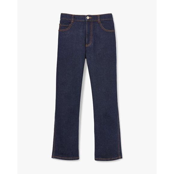 Kate Spade Denim Kick Flare Jeans Dark Wash Blue Size 24 Cropped Length - Picture 7 of 7